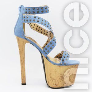FAHRENHEIT CHERYL-01 DENIM HIGH HEELS
